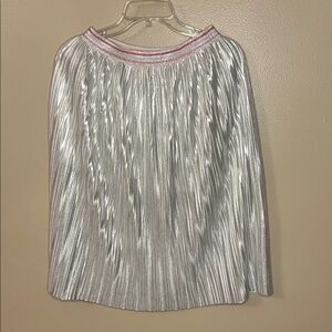 kate spade Silver Pleated Skirt with Pink Trim